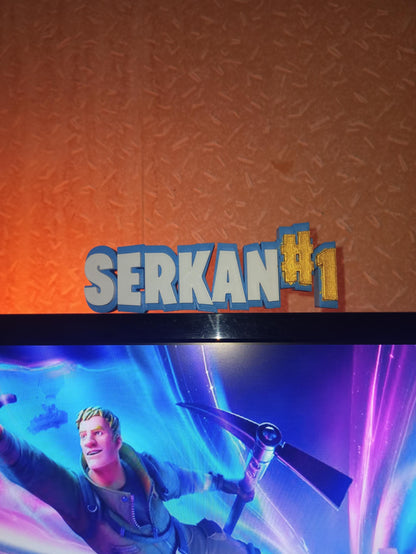 Kişiye Özel İsim Yazılı Gamer Masa Dekoru