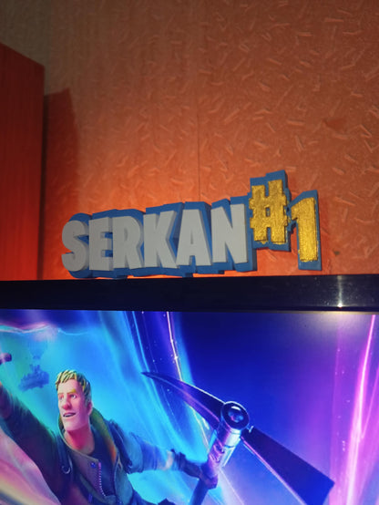 Kişiye Özel İsim Yazılı Gamer Masa Dekoru