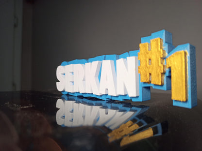 Kişiye Özel İsim Yazılı Gamer Masa Dekoru