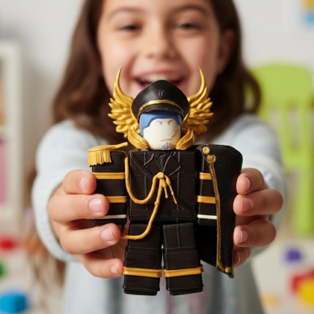 3D Printed FORSAKEN Roblx Figure Guest 1377 Captain Figure Black&Gold Gamer Birthday Gift