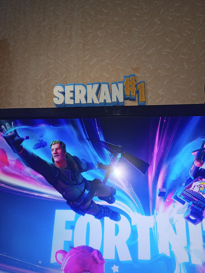 Kişiye Özel İsim Yazılı Gamer Masa Dekoru