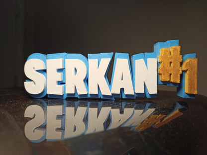 Kişiye Özel İsim Yazılı Gamer Masa Dekoru