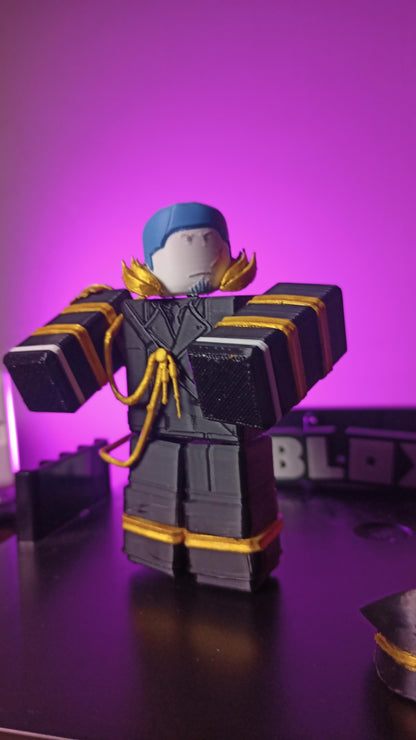 3D Printed FORSAKEN Roblx Figure Guest 1377 Captain Figure Black&Gold Gamer Birthday Gift